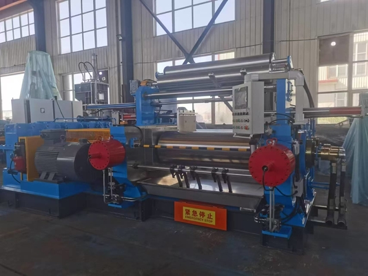 comprar Estabilización de emergencia de seguridad de la máquina de mezcla de caucho de trabajo pesado de dos rodillos controlada por PLC online manufacture