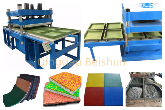 comprar Máquina de producción de azulejos de suelo de caucho de alta producción a baja presión, máquina de moldeo de azulejos de caucho personalizable en diferentes tamaños online manufacture