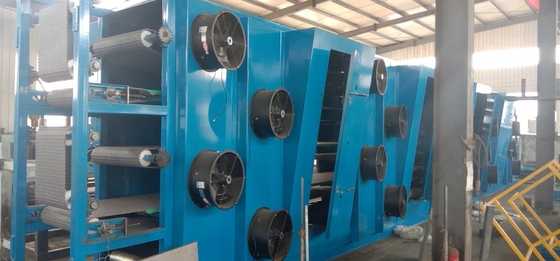 comprar Enfriador por lotes continuo de láminas de caucho refrigerado por aire de 16 metros de largo - Línea de mezcla de caucho compuesto online manufacture