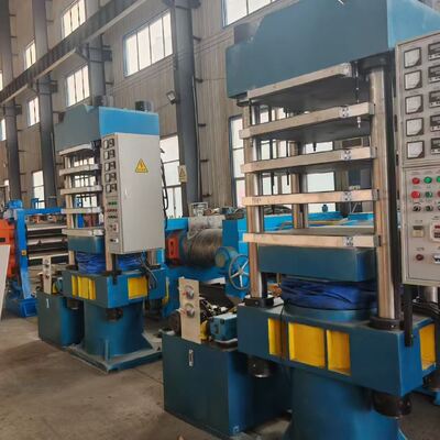 Buen precio Máquina de vulcanización plana de caucho con control totalmente automático PLC 200T Presión total y tamaño de placa de 800 mm x 800 mm para la fabricación de juntas de bridas de caucho EPDM en línea