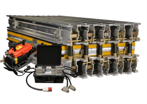 Buen precio Máquina de vulcanización de cinta transportadora de caucho portátil ligera con ancho de banda de 800 mm, longitud de empalme de 900 mm y cantidad de vigas de 12 PCS en línea