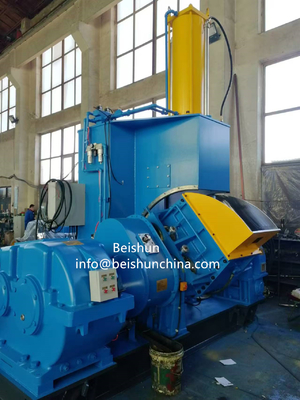Máquina amasadora de caucho con motor principal de 110KW, sistema de corte con calefacción eléctrica y capacidad de mezcla de 55 L