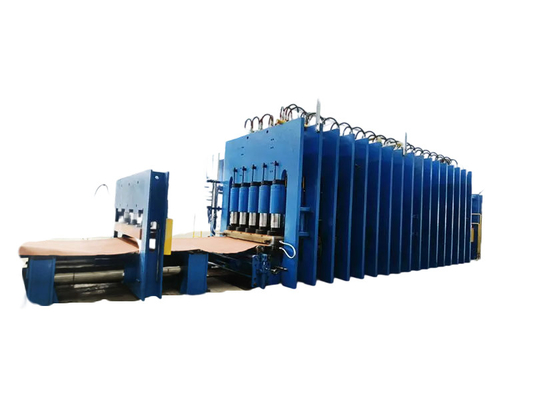 Máquina de vulcanización de placas planas de caucho totalmente automática controlada por PLC para la línea de producción de cinta transportadora de caucho de cable de acero