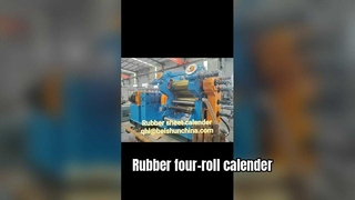 Calandra de caucho de cuatro rodillos controlada por PLC, alta precisión, ahorro de energía y larga vida útil.